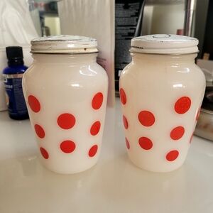 Red Dot Salt And Pepper Shakers